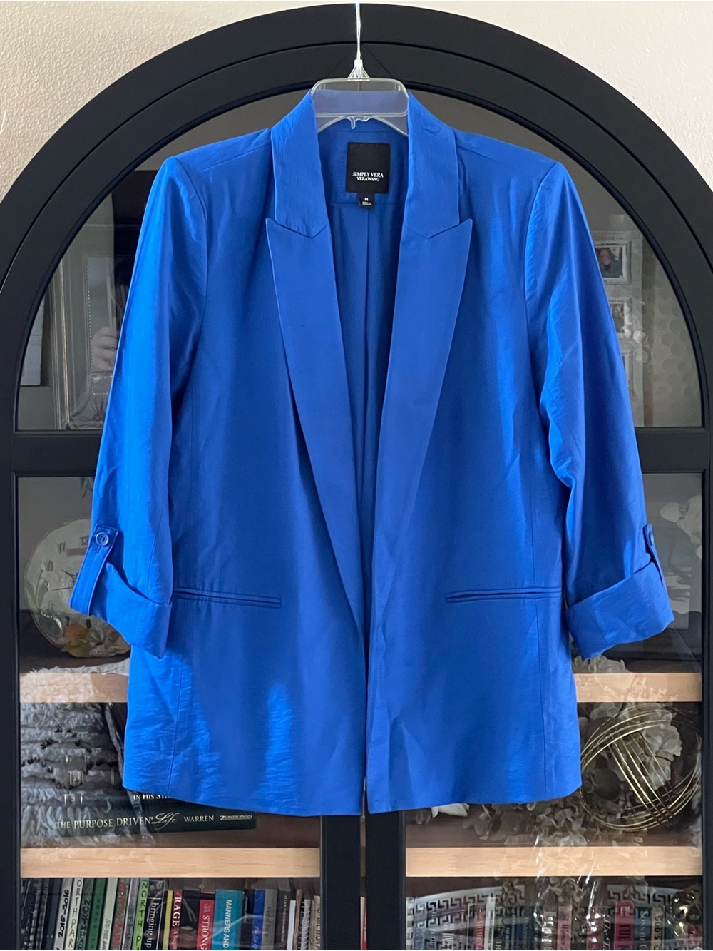 Vera Wang Cobalt Blue Open-Front Blazer